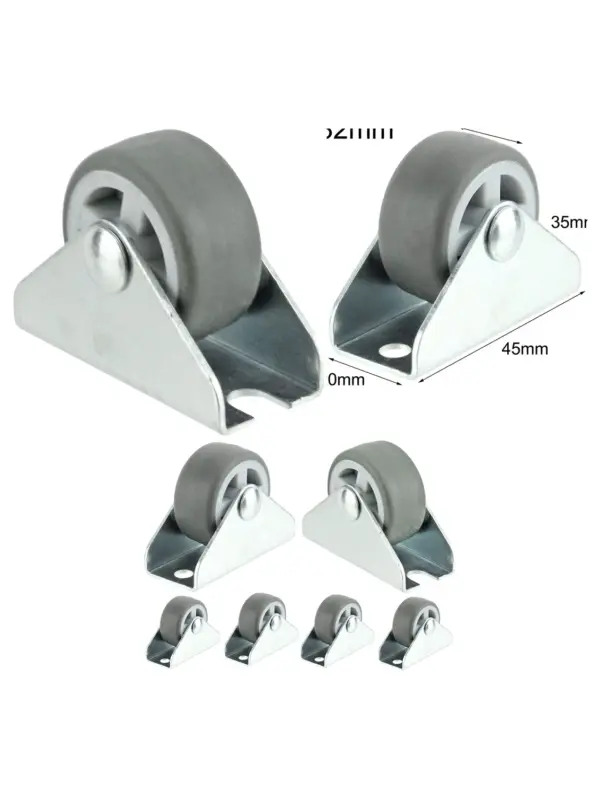 10pcs 32mm Low-Profile Mini Fixed Caster Wheels 1" for Furniture