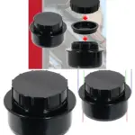 110mm Black Push‑Fit Soil Vent Pipe Access Cap with Screwed Ring Seal