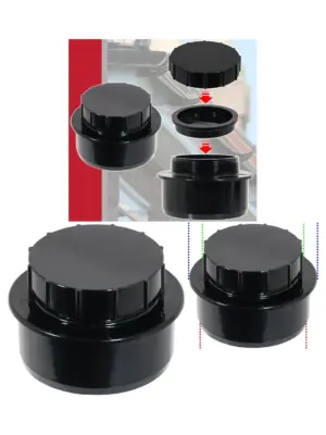 110mm Black Push‑Fit Soil Vent Pipe Access Cap with Screwed Ring Seal