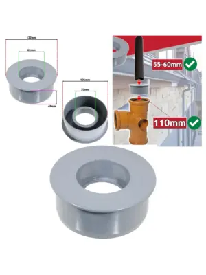 110mm Grey Soil Pipe Reducer & Boss Adapter – Push‑Fit Ring Seal