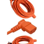 12.5m Orange Power Cord for Vax VCC-08 Vacuum Cleaner with UK Plug