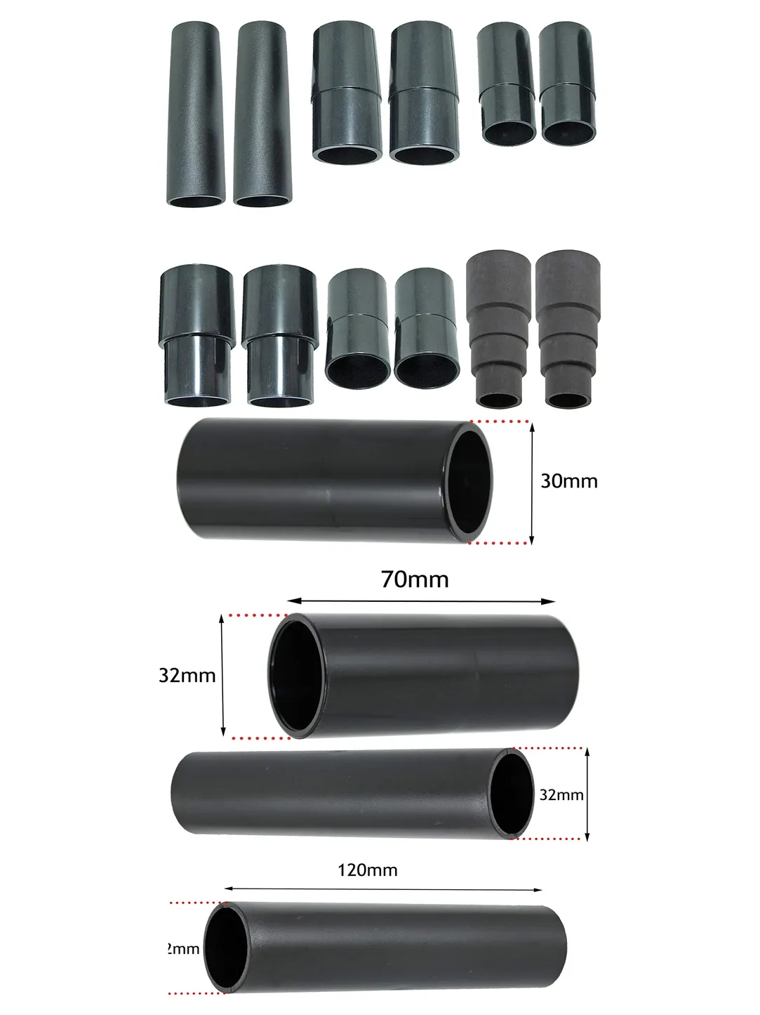 12‑Pack AEG Dust Extractor Adapters for Sanders & Planers 26‑38mm