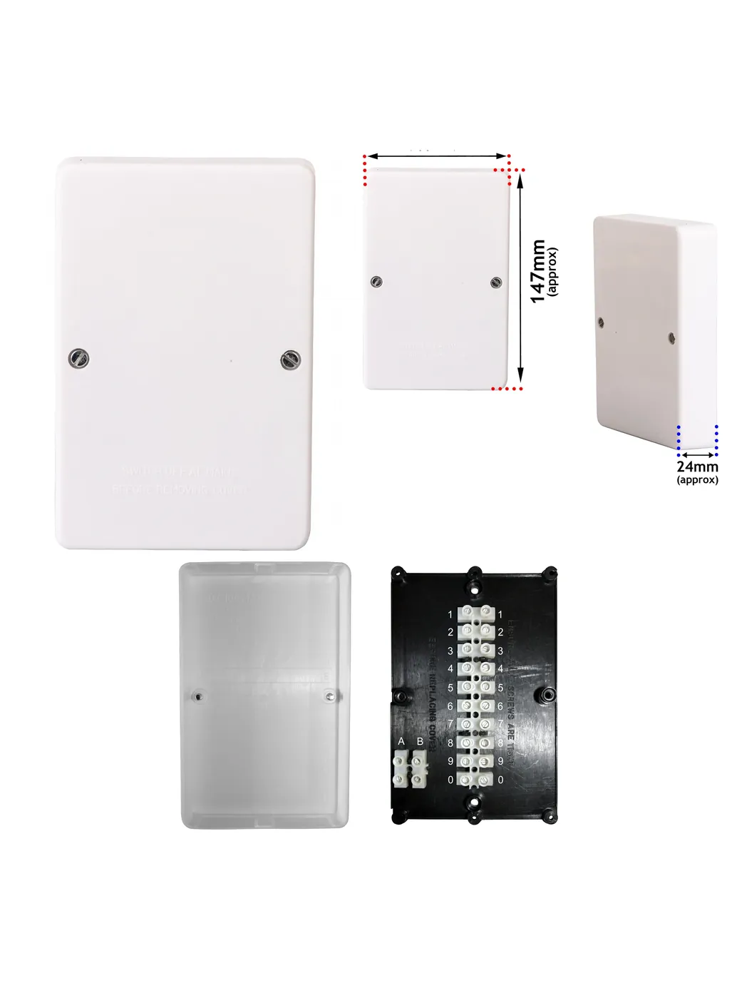12‑Way 250V AC Junction Box for Heating Systems – 12 × 10A