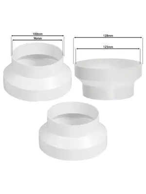 125mm to 100mm Duct Reducer Connector for Kitchen Hood, Dryer & AC