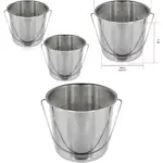 12L Dual Feed & Water Buckets – Pack of 2 for Chickens & Livestock