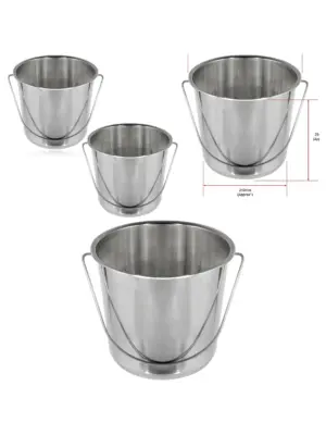 12L Dual Feed & Water Buckets – Pack of 2 for Chickens & Livestock