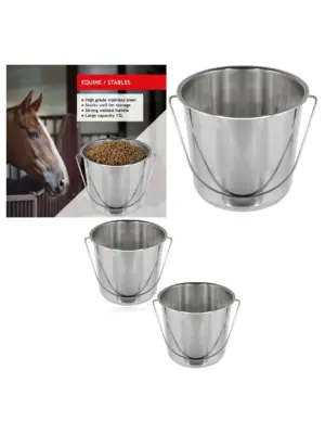 12L Equestrian Horse Feeding & Watering Buckets – Pack of 2