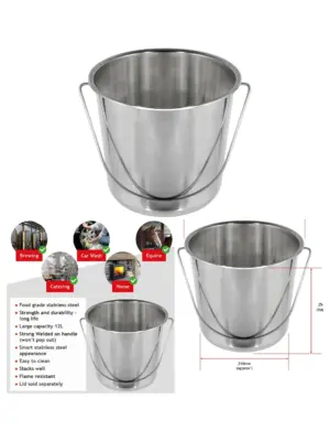 12L Farm Animal Feed & Water Bucket – Ideal for Chickens & Livestock
