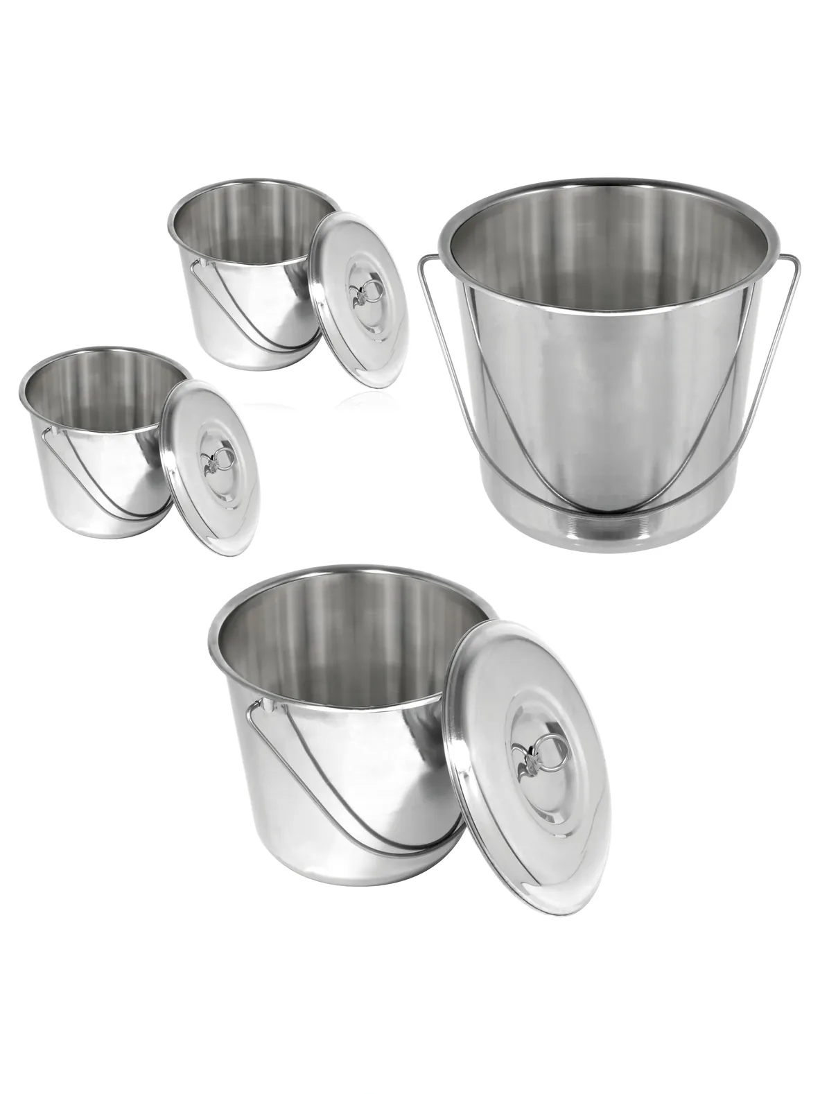 12L Stainless Steel Bucket with Lid – Heavy Duty, Dual Handles