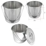 12L Stainless Steel Bucket with Lid – Heavy‑Duty Garage Spill Pail