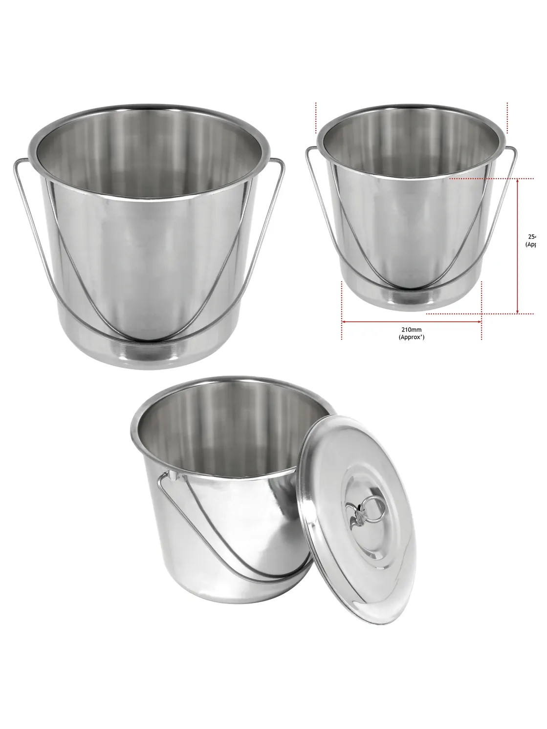 12L Stainless Steel Bucket with Lid – Heavy‑Duty Garage Spill Pail