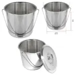 12L Stainless Steel Garden Bucket with Lid & Handle – Heavy Duty