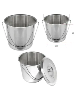 12L Stainless Steel Garden Bucket with Lid & Handle – Heavy Duty