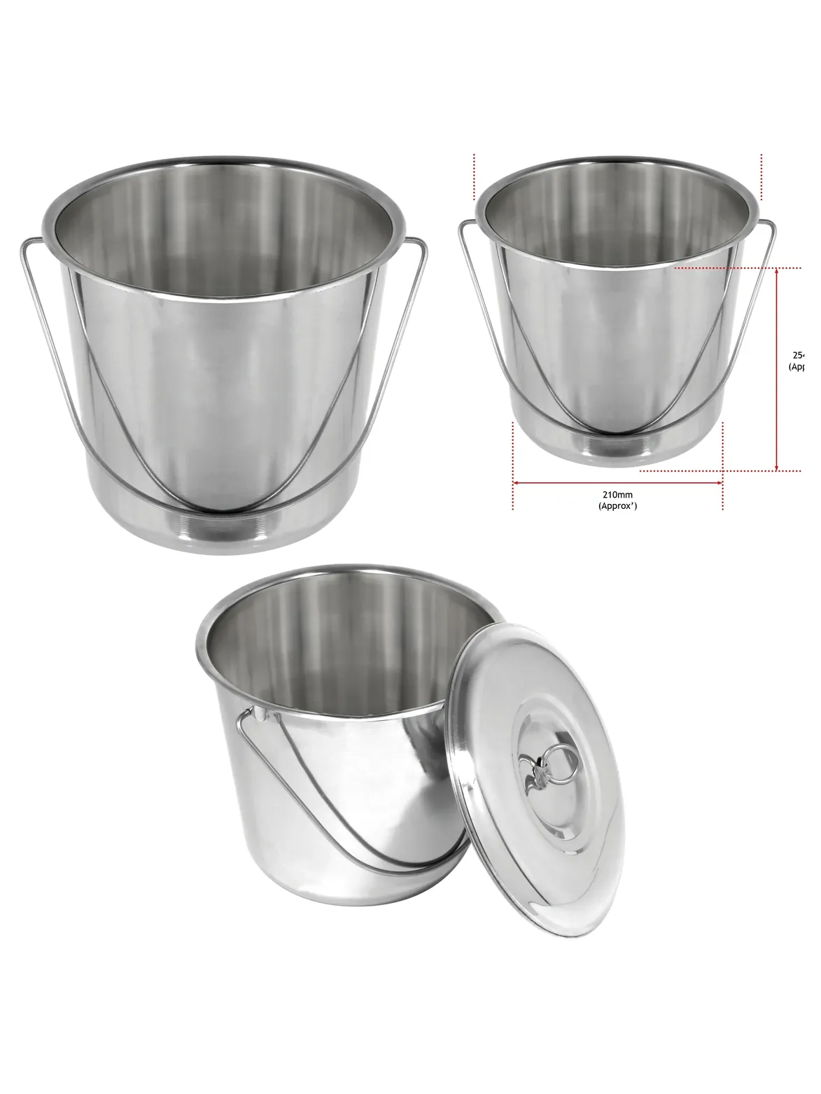 12L Stainless Steel Garden Bucket with Lid & Handle – Heavy Duty