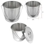 12L Stainless Steel Paint Mixing Bucket with Lid & Handle for Painters