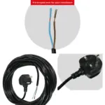 12m Black Power Cord with UK Plug - Extra-Long Lead for SEBO Vacuums