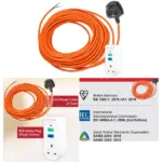 12m Lawn Mower Power Cable with RCD Safety Plug & Trip Switch Adapter
