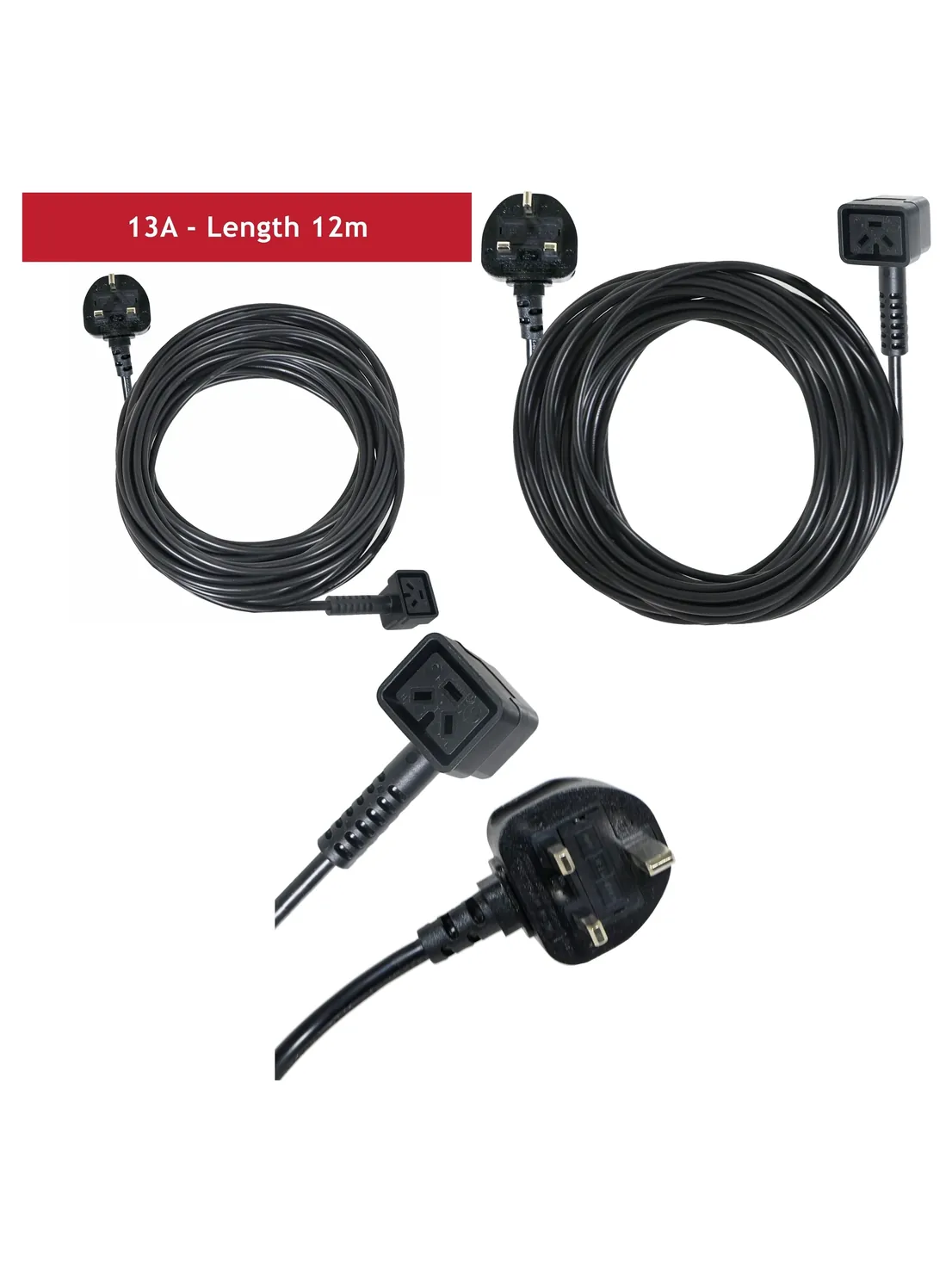 12m Replacement Power Cord with UK Plug for Numatic Vacuum Cleaners