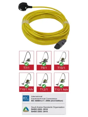 12m UK Power Cord for Karcher Vacuum Cleaners