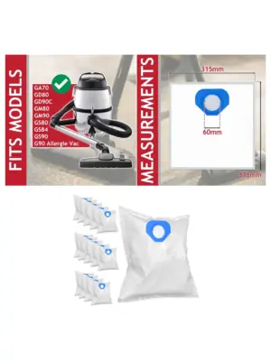 15‑Pack Microfibre Dust Bags for Nilfisk GA70–G90 Vacuum Cleaners