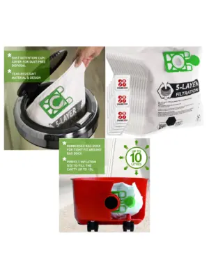 15-Pack Numatic Henry HVR200/HVX200 Vacuum Bags with Fresheners