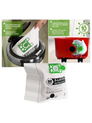 15-Pack Replacement Bags for Numatic Henry HVR200/HVX200 Vacuum