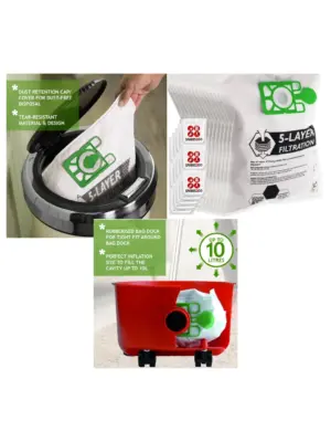 15‑Pack Replacement Bags & Fresheners for Numatic Henry/Hetty Vacuums