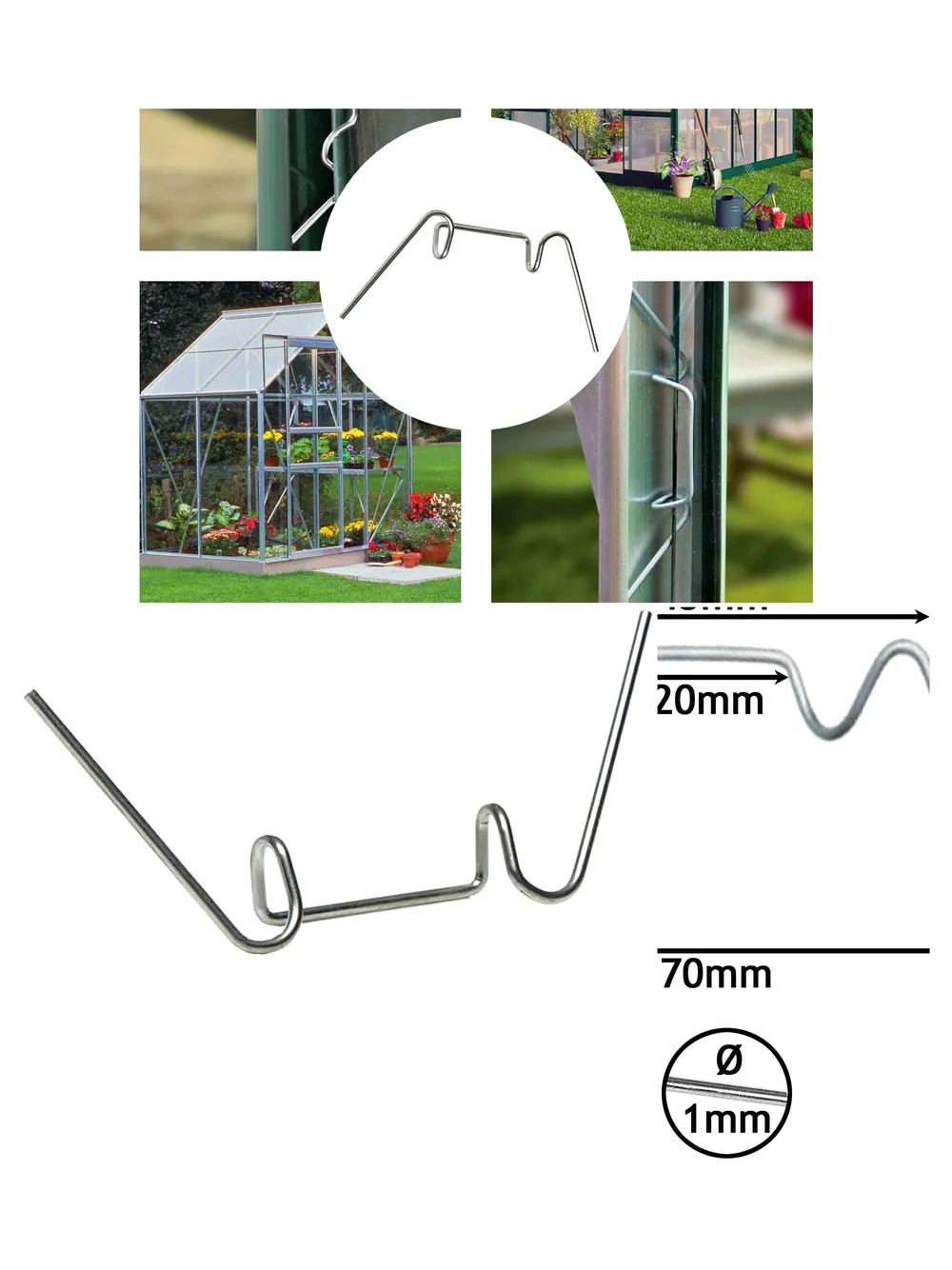 150 Greenhouse Spring Wire Clips for Glazing Glass Pane & Frame