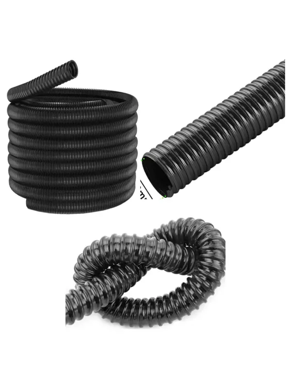 15m Universal Flexible Vacuum Hose 32mm Corrugated Tube Cut-to-Size
