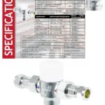 15mm Brass Thermostatic Mixing Valve Kit – TMV Water Blending, Chrome