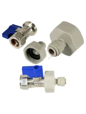 15mm Compression Valve Fridge Freezer 1/4" to 3/4" BSP Tap Adapter