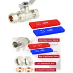 15mm Full Bore Lever Ball Valve Kit – Hot Red & Cold Blue Handles