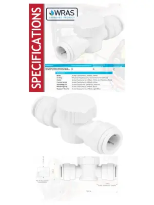 15mm Push-Fit Emergency Shut-Off Tap – 1/4 Turn Water Isolation Valve