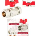 15mm Red Handle Butterfly Lever Valve – Quarter Turn Water Shutoff Kit