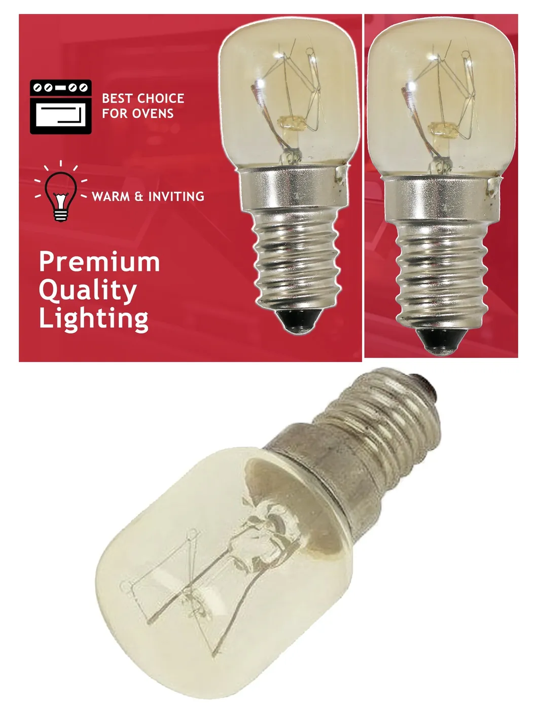 15W E14 Replacement Oven Light Bulb for Lamona Cookers - SES