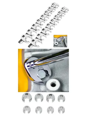 16‑Piece Metric Crowfoot Wrench Set, 3/8″ Drive, 10‑22mm Sizes