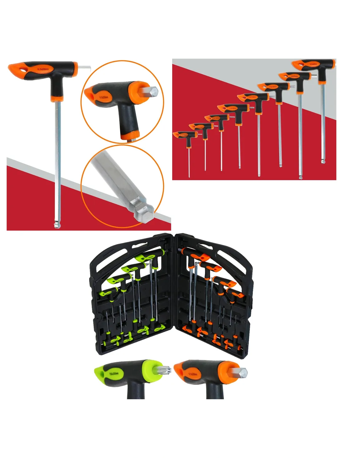 16-Piece T‑Handle Screwdriver Set – Torx, Metric, Hex & Allen Keys