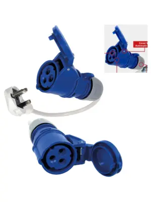 16A to 13A Caravan Power Converter Lead – 3‑Pin Mains Plug Adapter