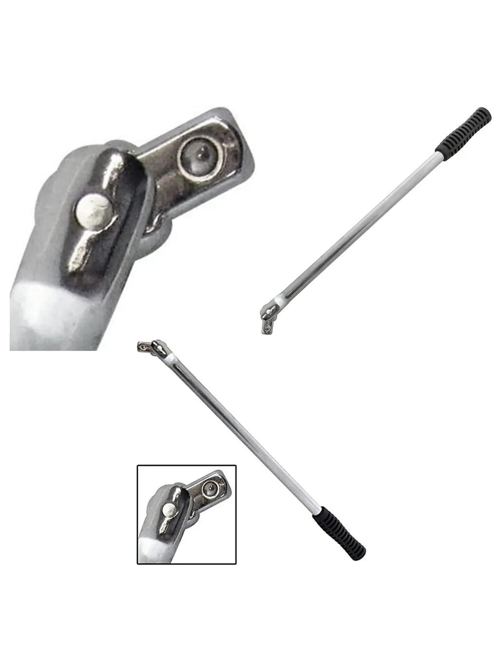 18" Long 1/2" Drive Breaker Bar with Flexible Knuckle and Wheel Balance