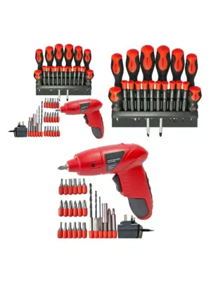 18‑Piece Magnetic Screwdriver Set + Mini 4.8V Cordless Drill Driver