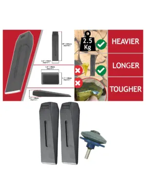 2.5kg Log Splitter Blade Sharpener Kit with Wood Chisel Wedges & Drill