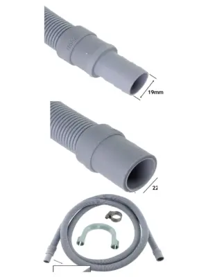 2.5m Drain Hose Extension for Washing Machine & Dishwasher, 19/22mm
