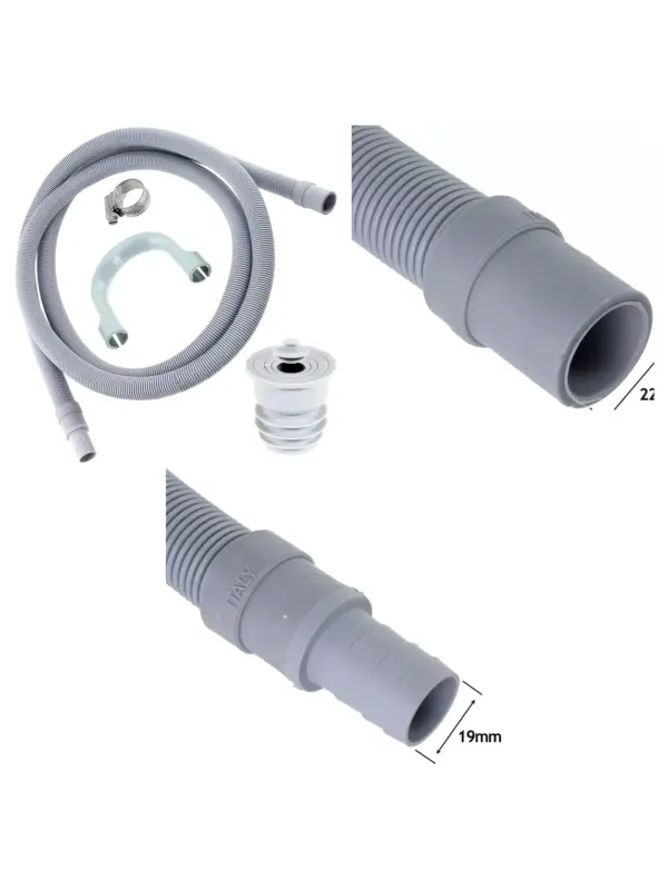 2.5m Drain Hose & Seal Plug Kit for Washing Machine & Dishwasher
