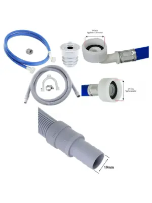 2.5m Fill Pipe, Drain Hose & Seal Plug Kit for Washers & Dishwashers