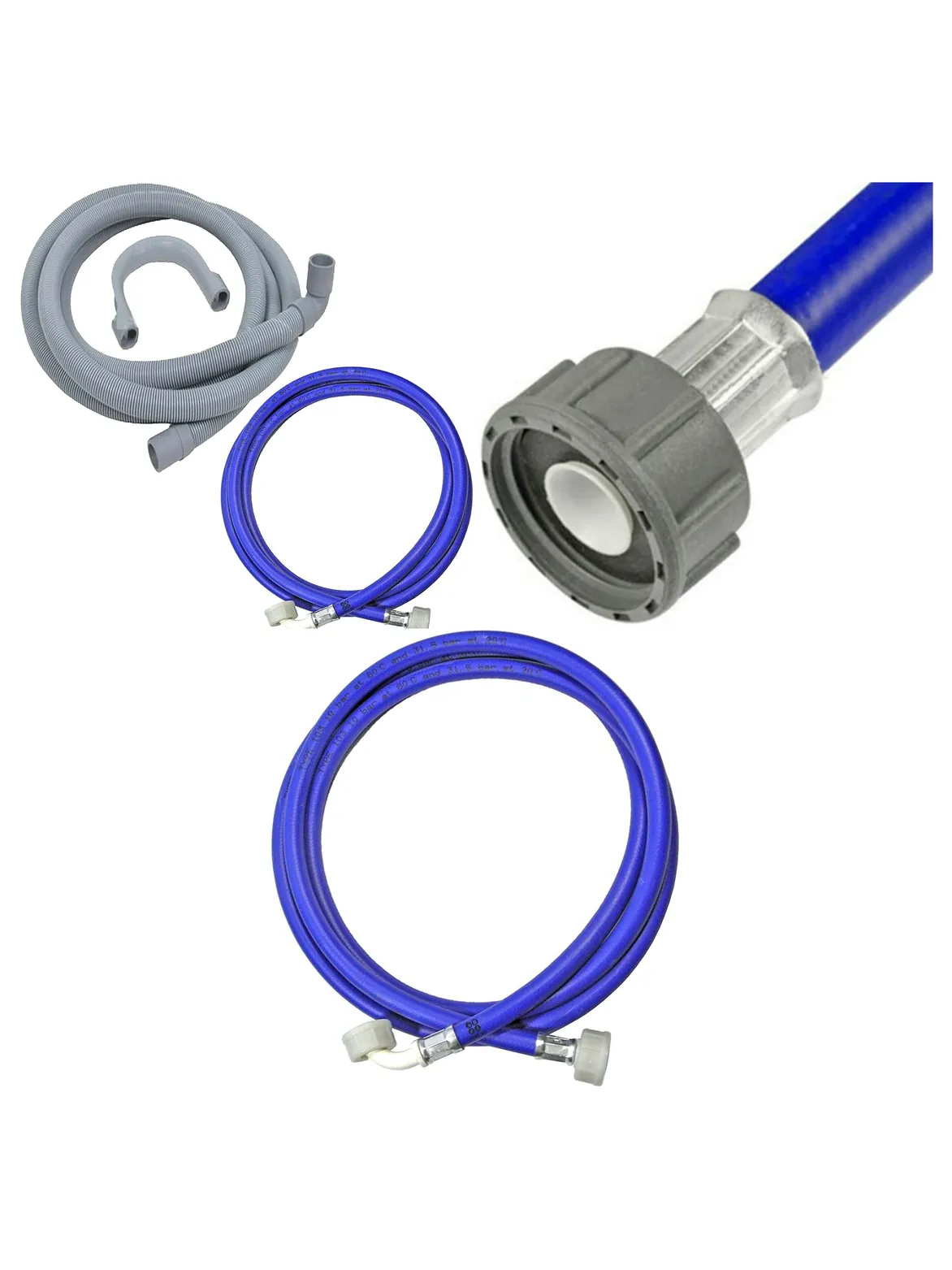 2.5m Universal Dishwasher & Washing Machine Inlet & Drain Hose Set