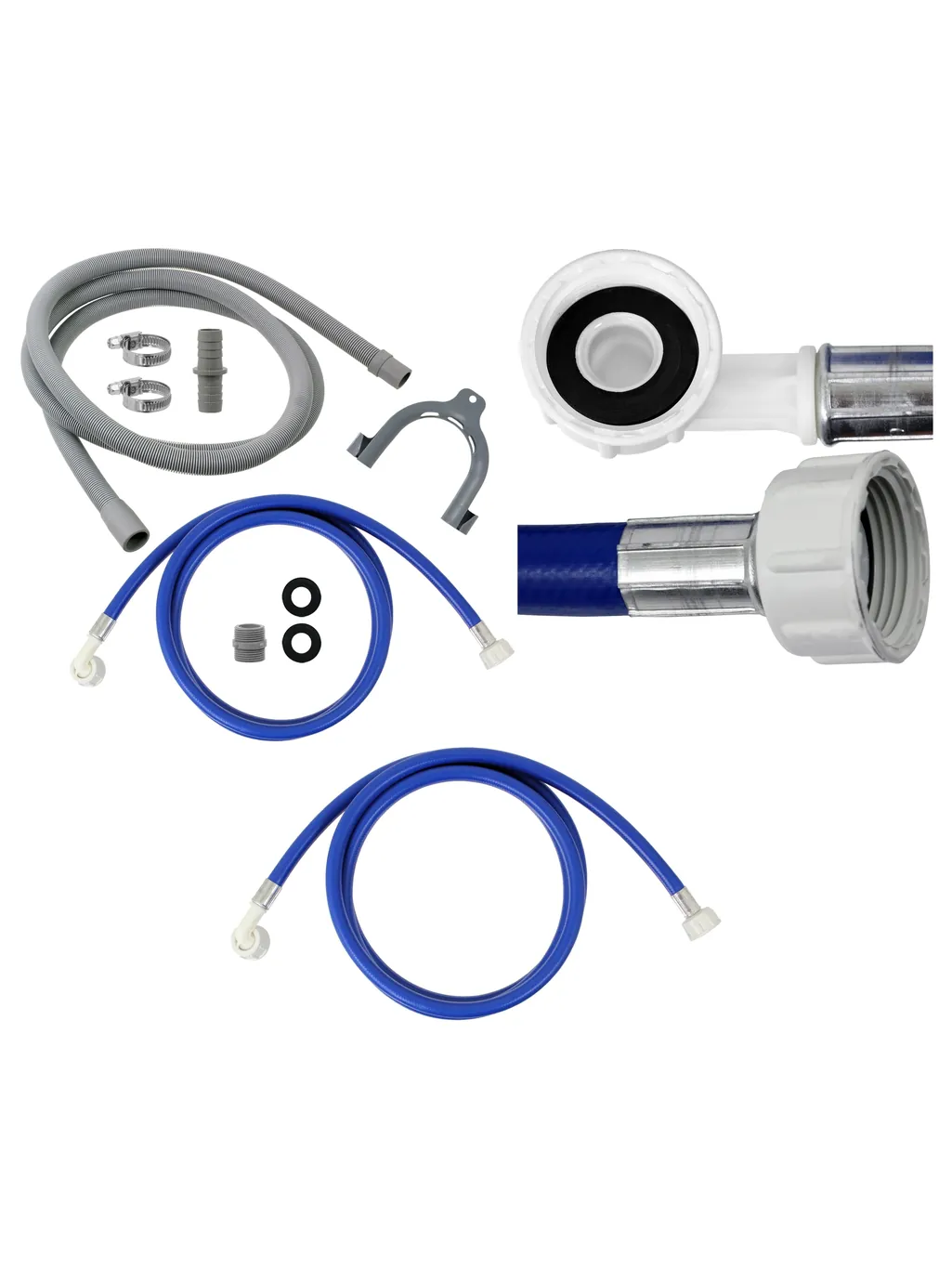 2.5m Universal Dishwasher Water Inlet & Drain Hose Extension Kit