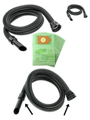 2.6m Extra-Long Hose & 10 Dust Bags - Fits Numatic Henry, Hetty, James