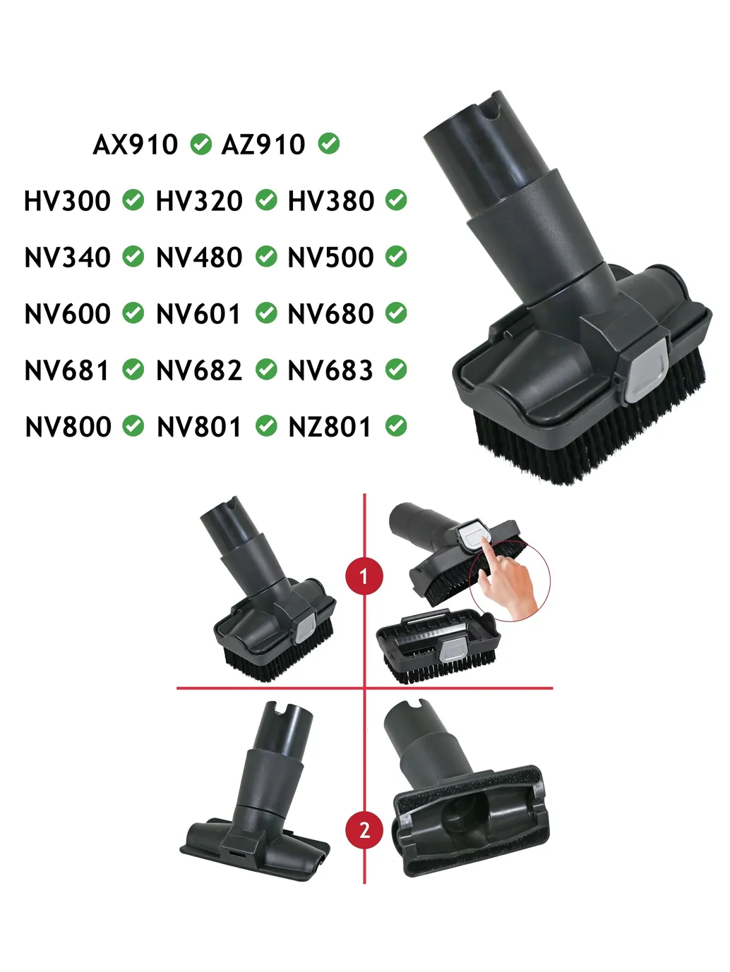 2-in-1 Shark Vacuum Brush for HV300-HV380 & NV340-NV600