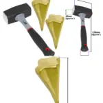 2 kg Log Splitting Hammer Kit – Club Mallet + 2 Wood Splitter Wedges