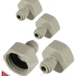2-Pack 1/4" Push-Fit to 3/4" BSP Female Adapter for Fridge Water Line